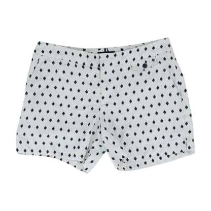White Abstract Chino Shorts