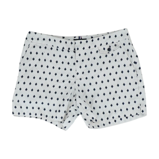 White Abstract Chino Shorts