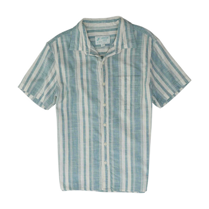 Blue Striped Short Sleeve Button Down