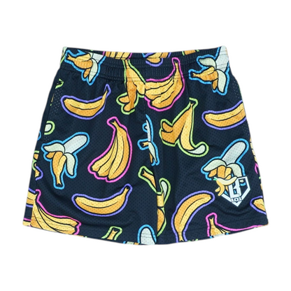 Black Print Active Shorts