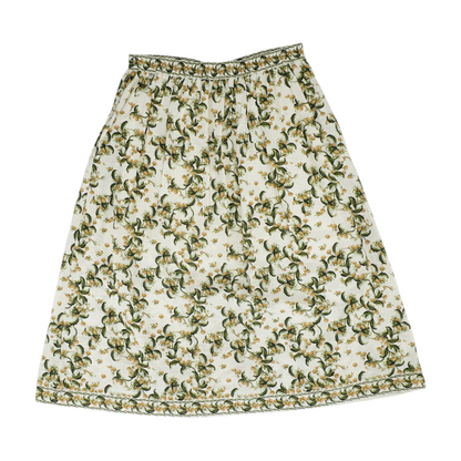 Beige Floral Midi Skirt