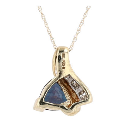 10K Yellow Gold Synthetic Alexandrite Pendant Necklace