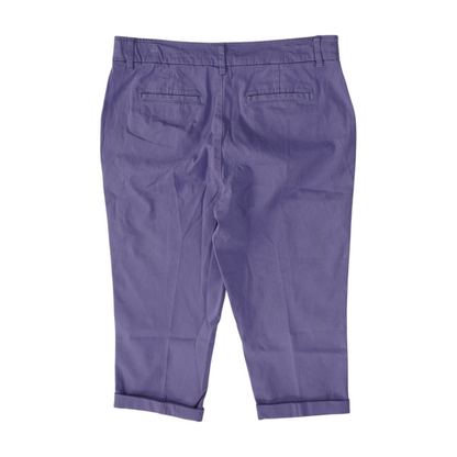 Purple Solid Chino Capris