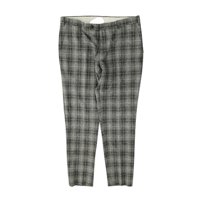 Gray Plaid Regular Pants