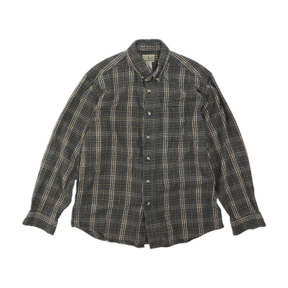 Gray Plaid Flannel Button Down