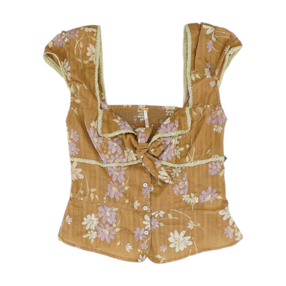 Brown Floral Blouse
