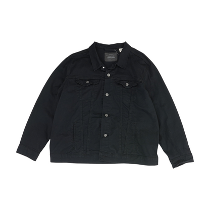 Black Solid Denim Jacket