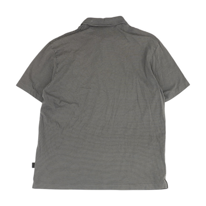 Gray Striped Short Sleeve Polo