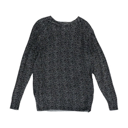 Black Herringbone Blouse
