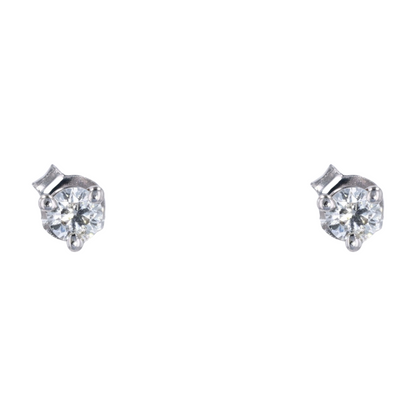 14K White Gold Diamond Stud Earrings