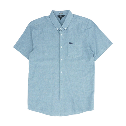 Gray Solid Short Sleeve Button Down