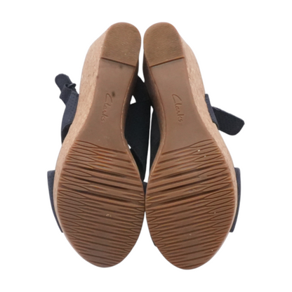 Navy Wedged Sandals