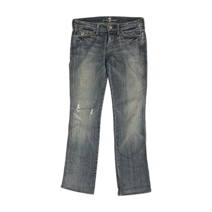 Blue Mid Rise Bootcut Jeans
