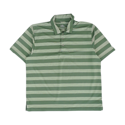 Green Striped Short Sleeve Polo
