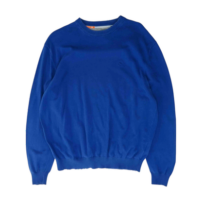 Blue Solid Pullover Sweater