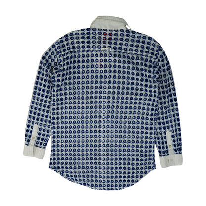 White Abstract Button Down