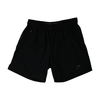 Black Solid Active Shorts