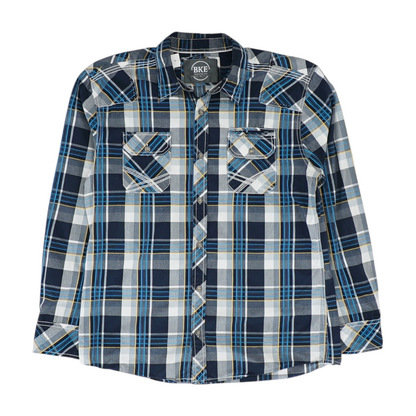 Blue Plaid Long Sleeve Button Down