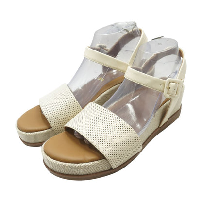 Beige Wedged Sandals