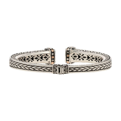 Sterling Silver With 18K Gold Accents Spinel Cuff Bracelet
