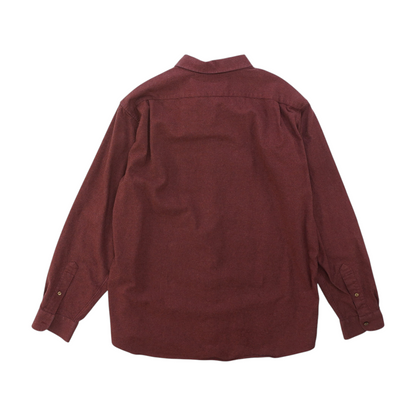 Maroon Solid Flannel Button Down
