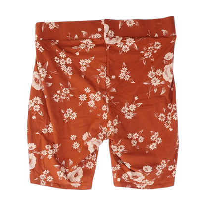 Brown Floral Active Shorts