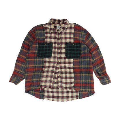 Beige Plaid Flannel Button Down