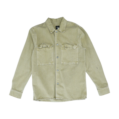 Tan Solid Long Sleeve Button Down
