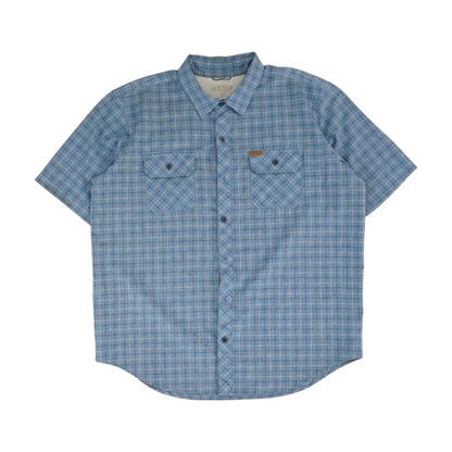Blue Plaid Short Sleeve Button Down