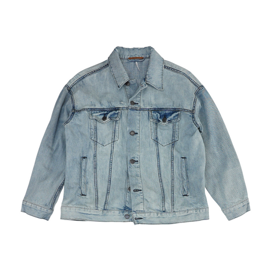 Blue Solid Denim Jacket
