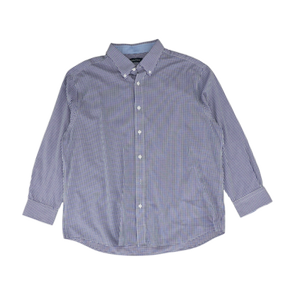 Navy Check Long Sleeve Button Down