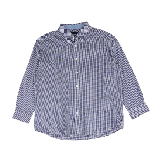 Navy Check Long Sleeve Button Down