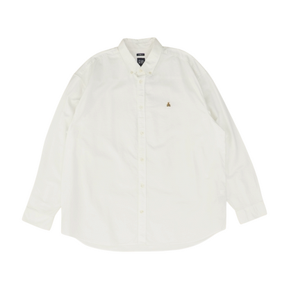 White Tall Solid Long Sleeve Button Down