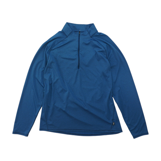 Blue Solid 1/4 Zip Pullover