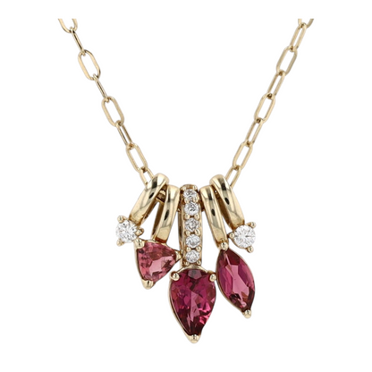 10K Yellow Gold Tourmaline Pendant Necklace