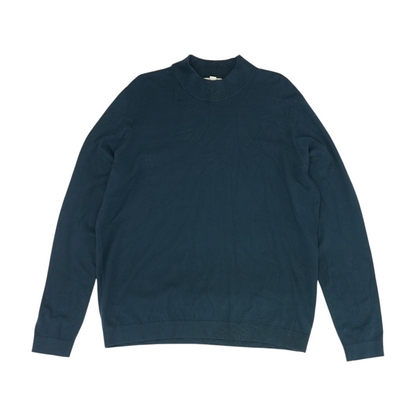 Blue Solid Pullover Sweater
