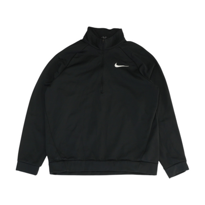 Black Solid 1/4 Zip Pullover