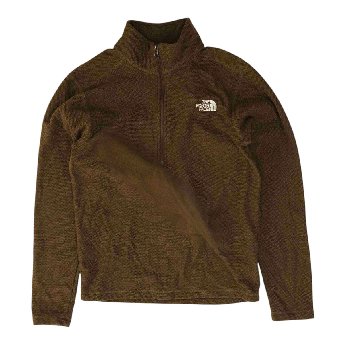 Brown Solid 1/4 Zip Pullover
