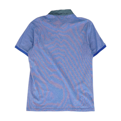Blue Striped Short Sleeve Polo