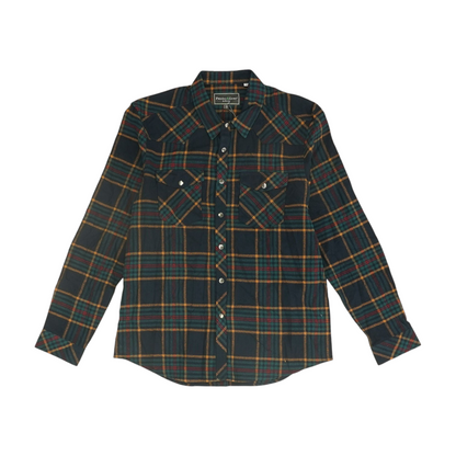 Navy Plaid Flannel Button Down