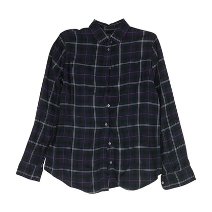 Purple Plaid Long Sleeve Button Down