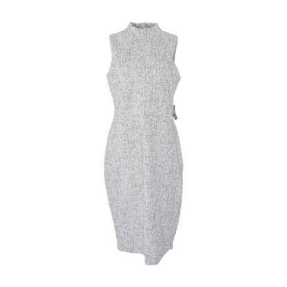Gray Print Midi Dress