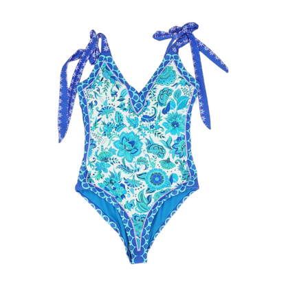 Blue Floral One-Piece