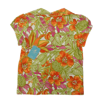 White Petite Tropical Blouse