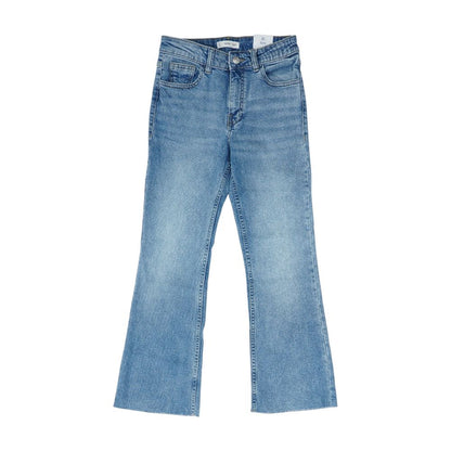 Blue Solid Flare Jeans