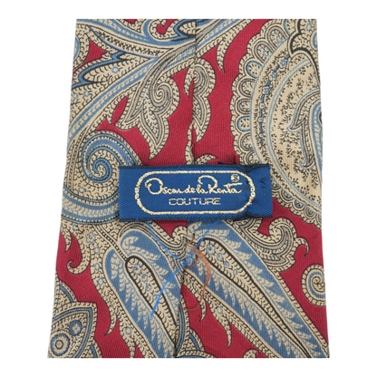 Vintage Red Paisley Neck Tie