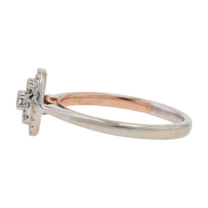 1/3 Ct 10K White Gold Oval Cluster Diamond Engagement Style Ring