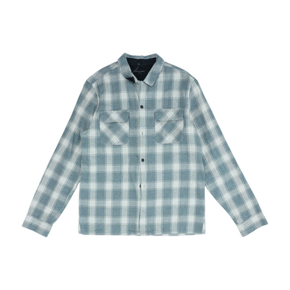 Gray Plaid Flannel Button Down
