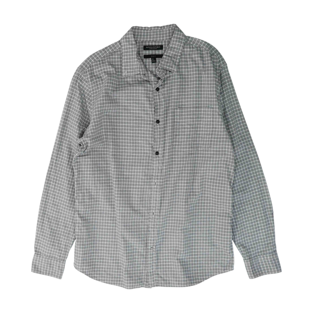 Gray Check Flannel Button Down