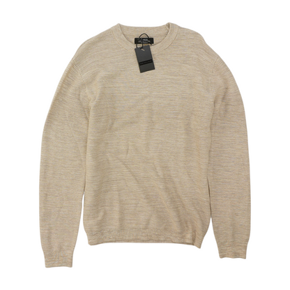 Beige Striped Pullover Sweater